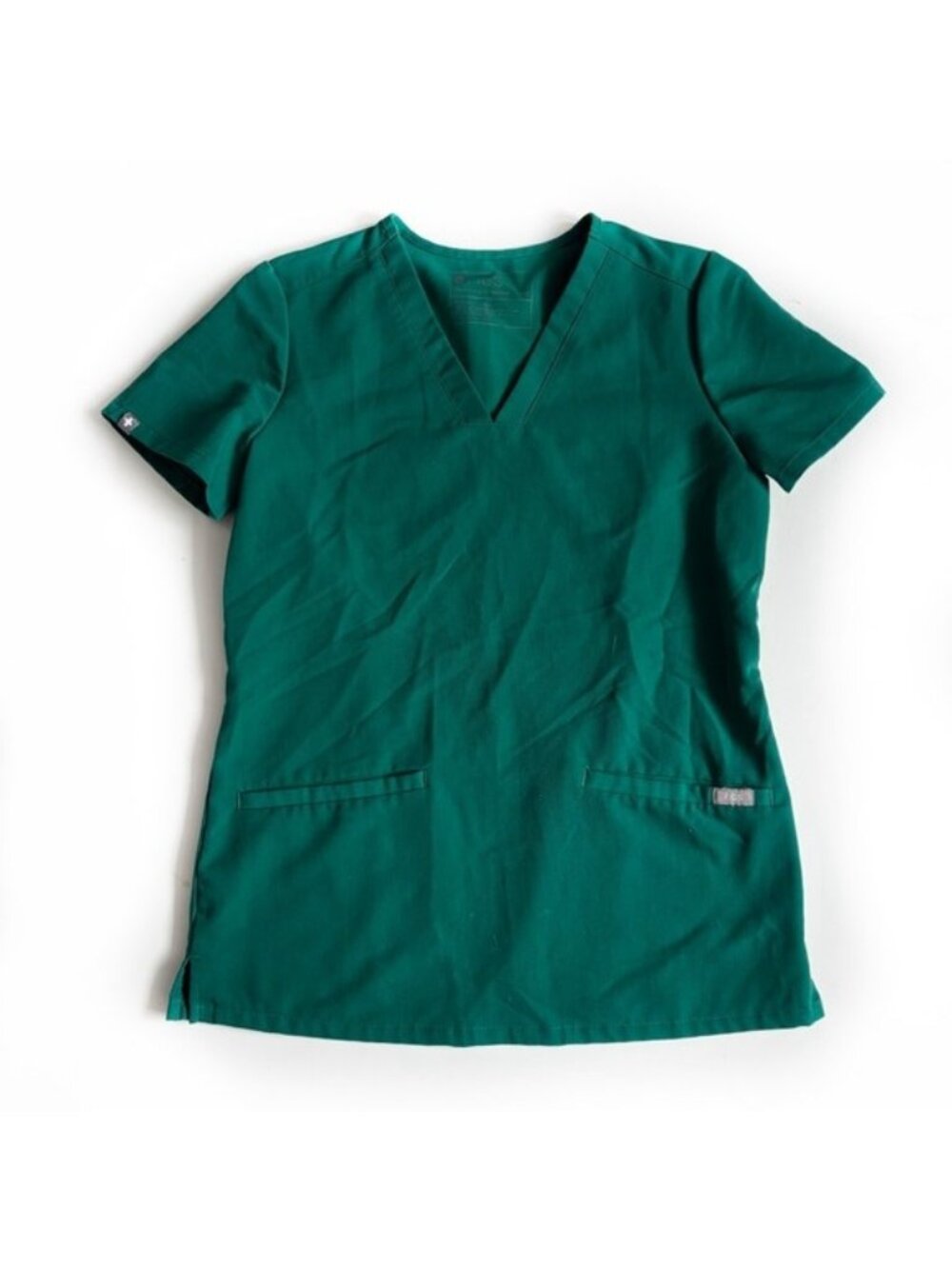 Figs Technical Collection Green Short Sleeve Scrub Top - XXS